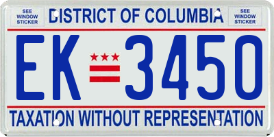 DC license plate EK3450