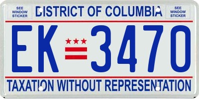 DC license plate EK3470