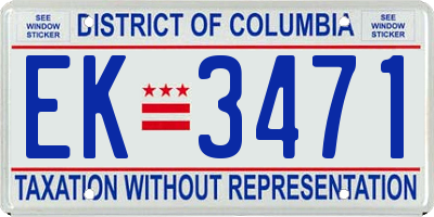 DC license plate EK3471