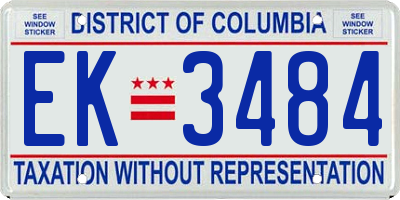 DC license plate EK3484