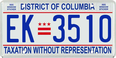 DC license plate EK3510