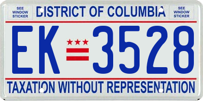 DC license plate EK3528