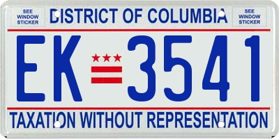 DC license plate EK3541