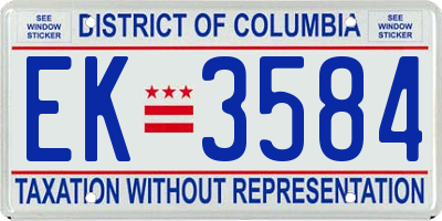 DC license plate EK3584