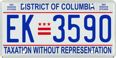 DC license plate EK3590