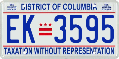 DC license plate EK3595