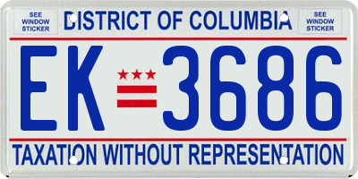 DC license plate EK3686