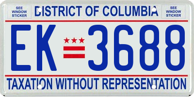 DC license plate EK3688