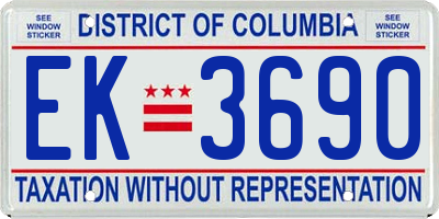 DC license plate EK3690