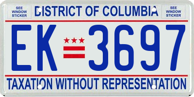 DC license plate EK3697