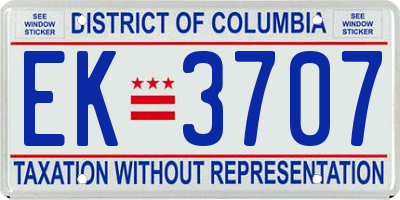 DC license plate EK3707