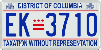 DC license plate EK3710