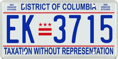 DC license plate EK3715