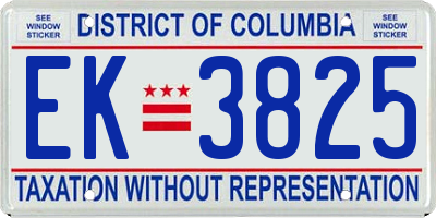 DC license plate EK3825