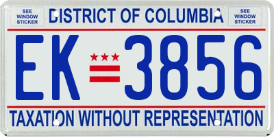 DC license plate EK3856
