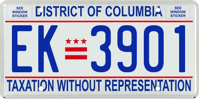 DC license plate EK3901