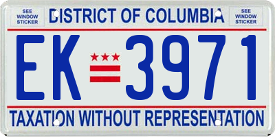 DC license plate EK3971