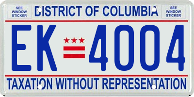 DC license plate EK4004