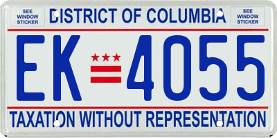DC license plate EK4055