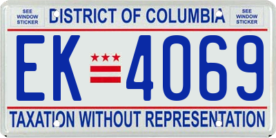 DC license plate EK4069