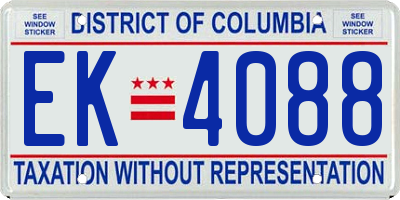 DC license plate EK4088