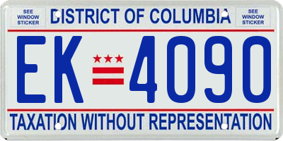 DC license plate EK4090