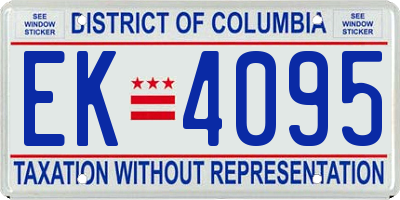 DC license plate EK4095