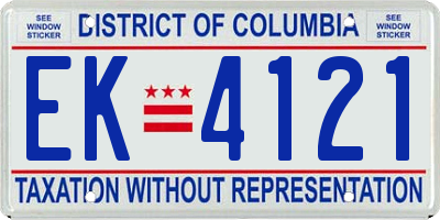 DC license plate EK4121