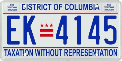 DC license plate EK4145