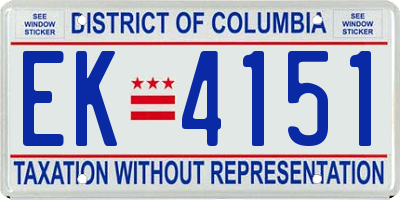 DC license plate EK4151