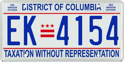 DC license plate EK4154