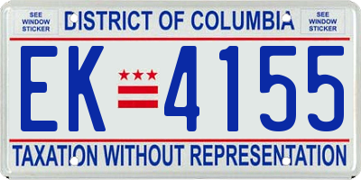 DC license plate EK4155