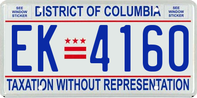 DC license plate EK4160