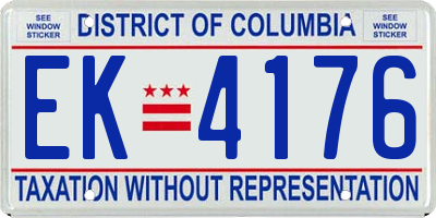 DC license plate EK4176