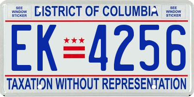 DC license plate EK4256