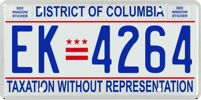 DC license plate EK4264