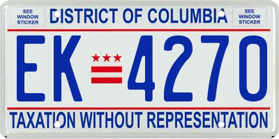 DC license plate EK4270