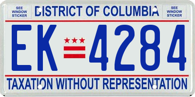 DC license plate EK4284