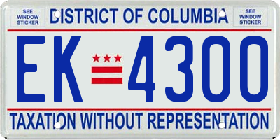 DC license plate EK4300