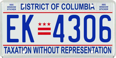 DC license plate EK4306