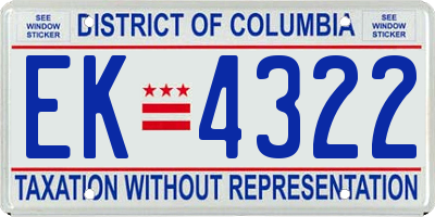 DC license plate EK4322