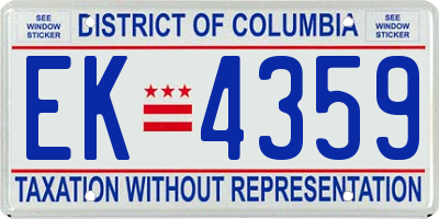 DC license plate EK4359