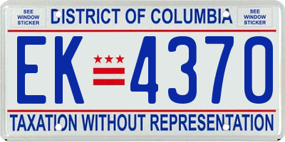 DC license plate EK4370