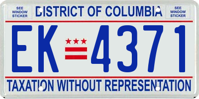 DC license plate EK4371