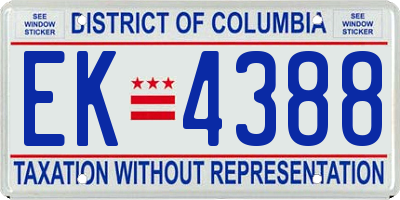 DC license plate EK4388