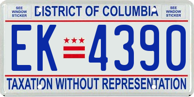 DC license plate EK4390