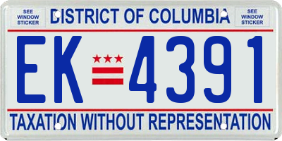 DC license plate EK4391