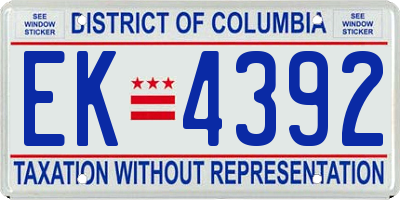 DC license plate EK4392