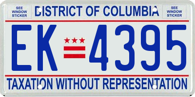 DC license plate EK4395