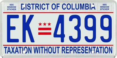 DC license plate EK4399